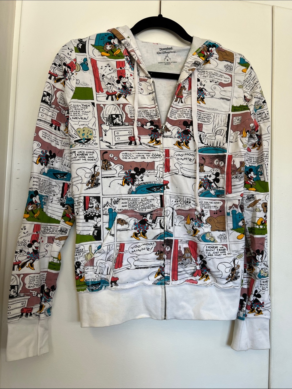 Vintage Y2K Disney Cartoon Comic Book Strip Zip Hoodie Characters Graphic